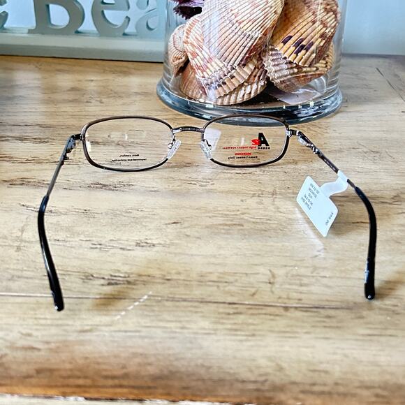 A2 Eyeglasses 100 Gunmetal Rectangular Frame 54.5 19 140  NEW - Picture 4 of 12